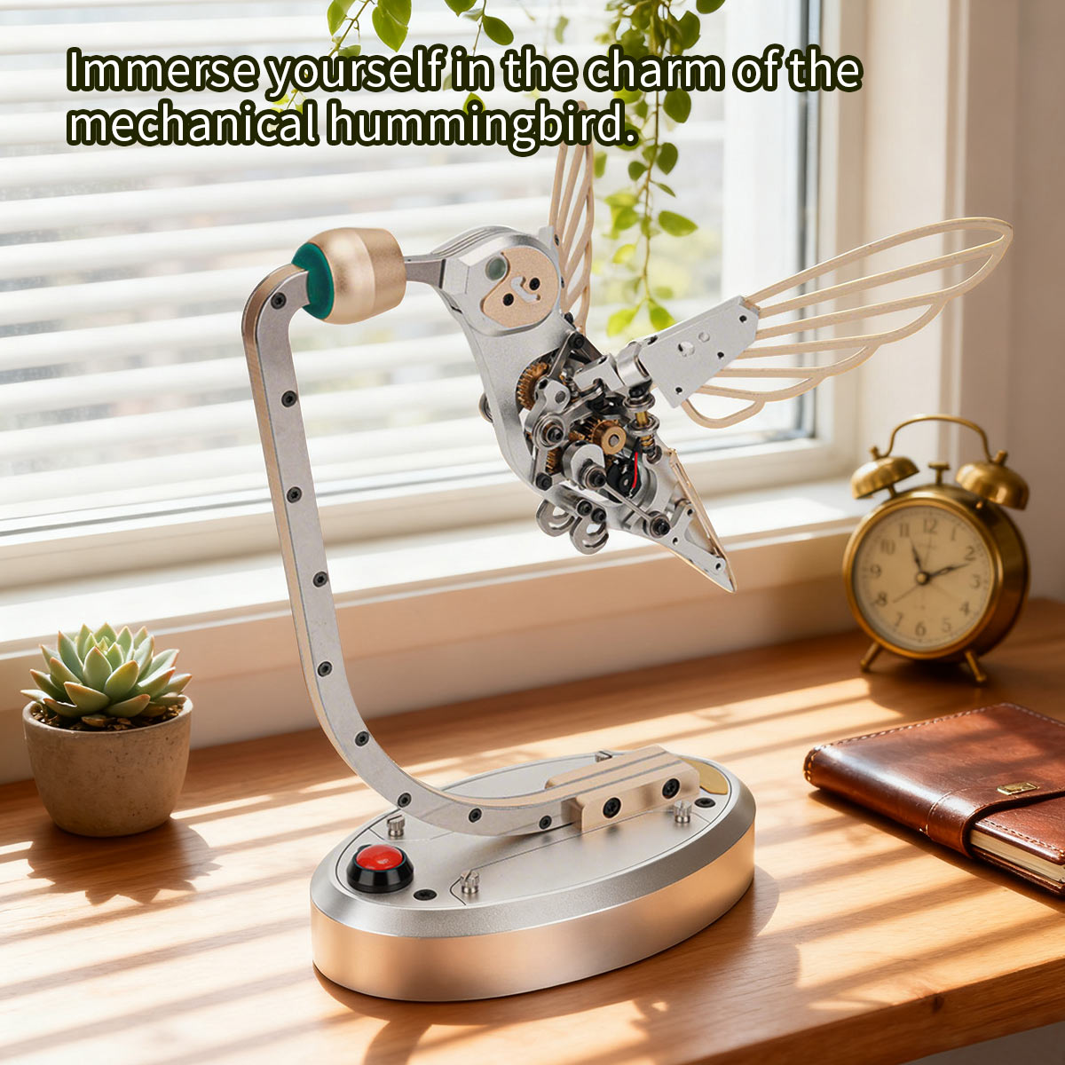 3D Metal Mechanical Dynamic Bionic Bird Model Kit Display - VICTMAX
