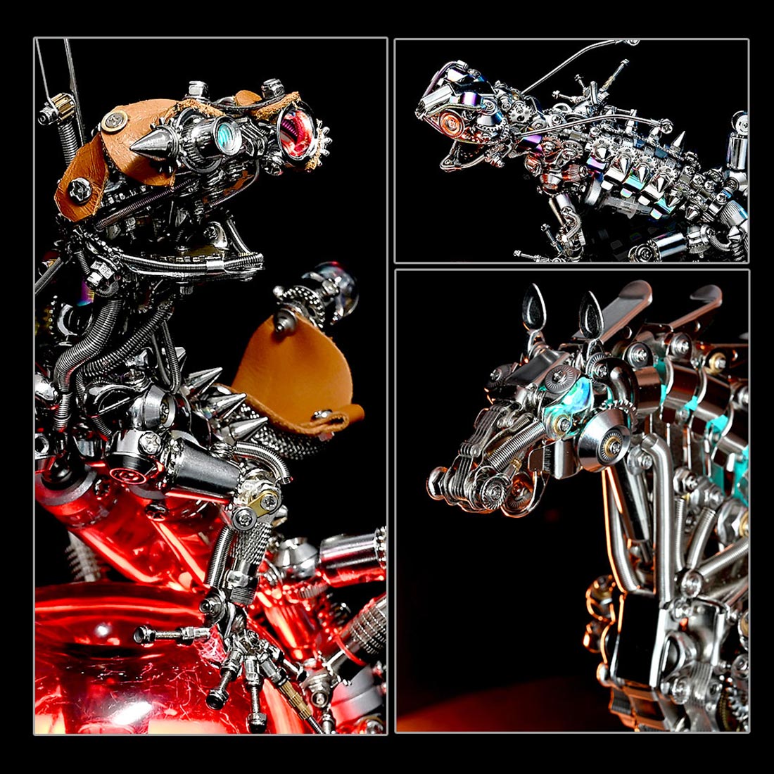 DIY Assembly Steampunk Horse Sculpture Detailed Detailed Display- VICTMAX