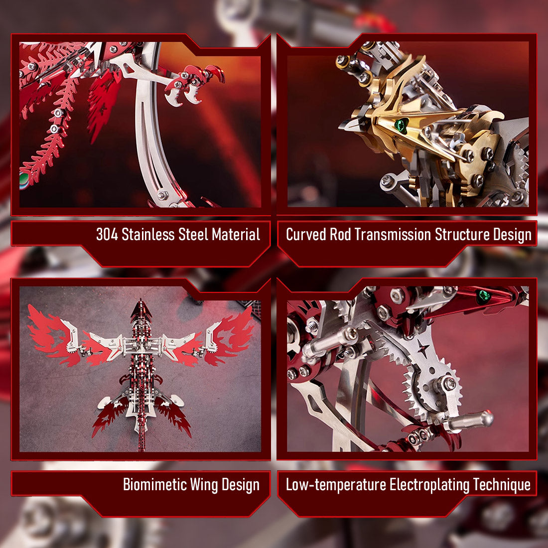 Mechanical Phoenix DIY Metal Assembly 3D Puzzle Model Kit Detail - VICTMAX