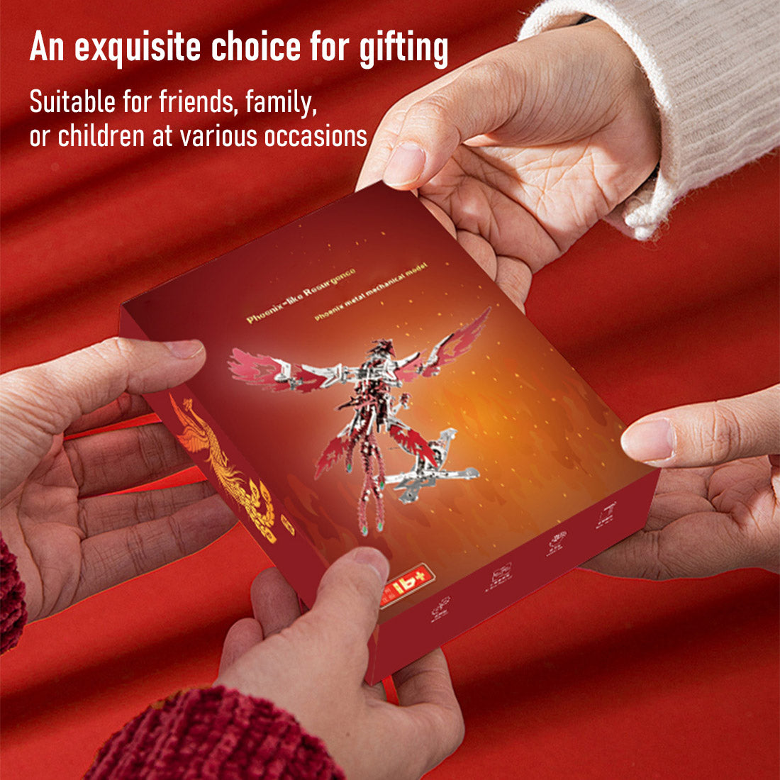 3D Metal Puzzle Phoenix, 358PCS Mechanical Phoenix 6 Hour DIY Metal Assembly 3D Puzzle Model Kit with Flappable Wing, Gifts for Adults & Kids Usage - VICTMAX