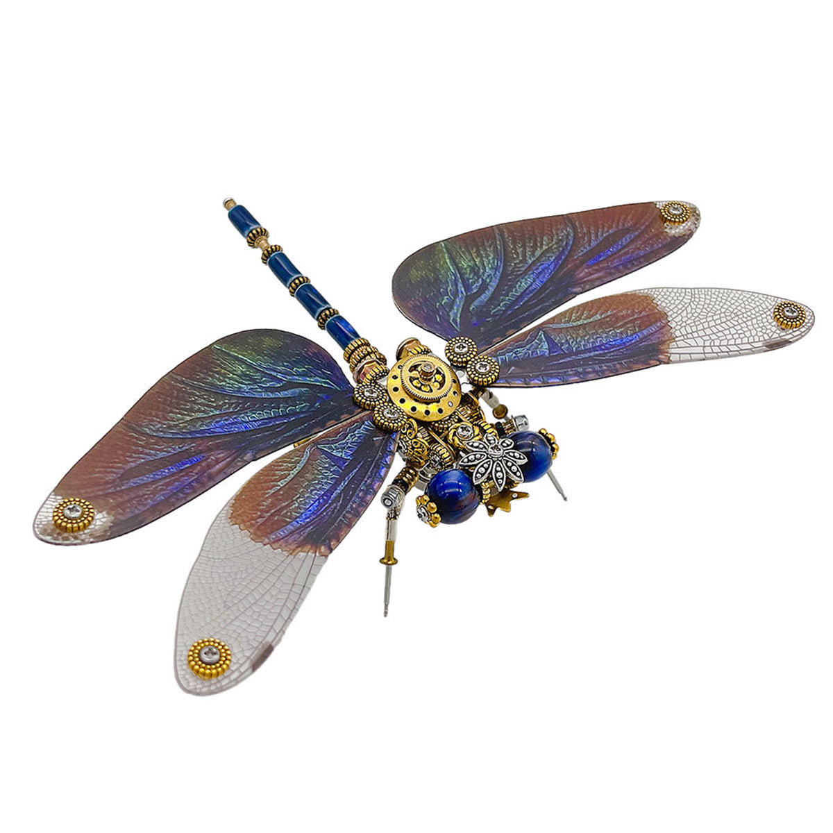 3D Metal Steampunk Dawn Brown Dragonfly Puzzle Model Magnetic Display Base 200+PCS victmax