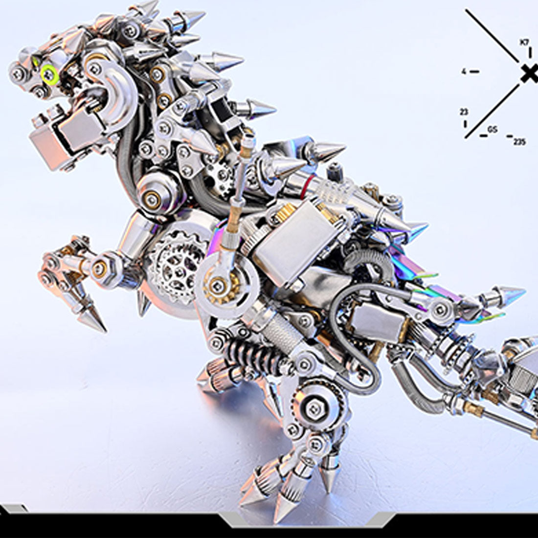 Metal Puzzle Steampunk Mechanical Dinosaur Animal Assembly Model Kit (1100+PCS)
