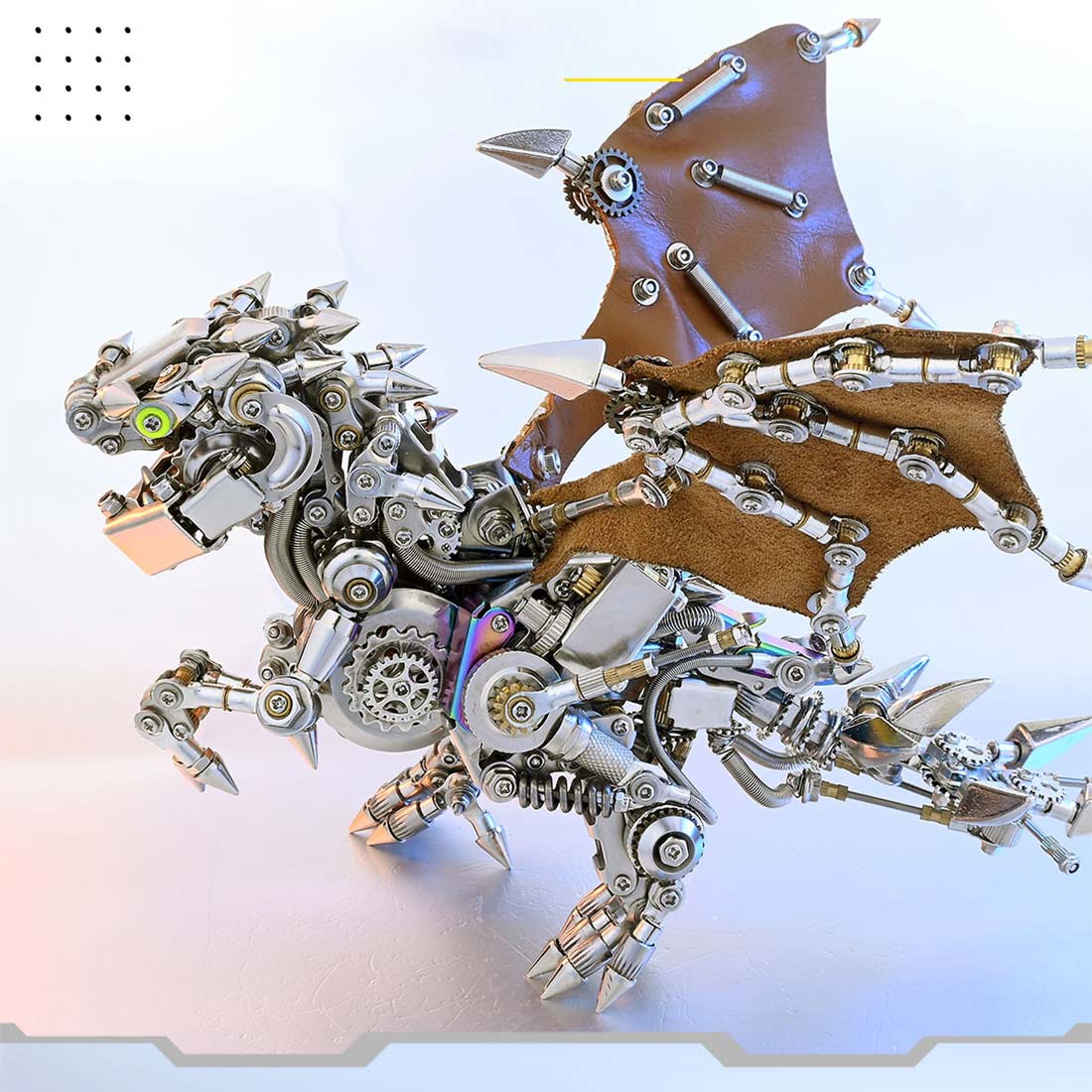 Metal Puzzle Steampunk Mechanical Dinosaur Animal Assembly Model Kit (1100+PCS)