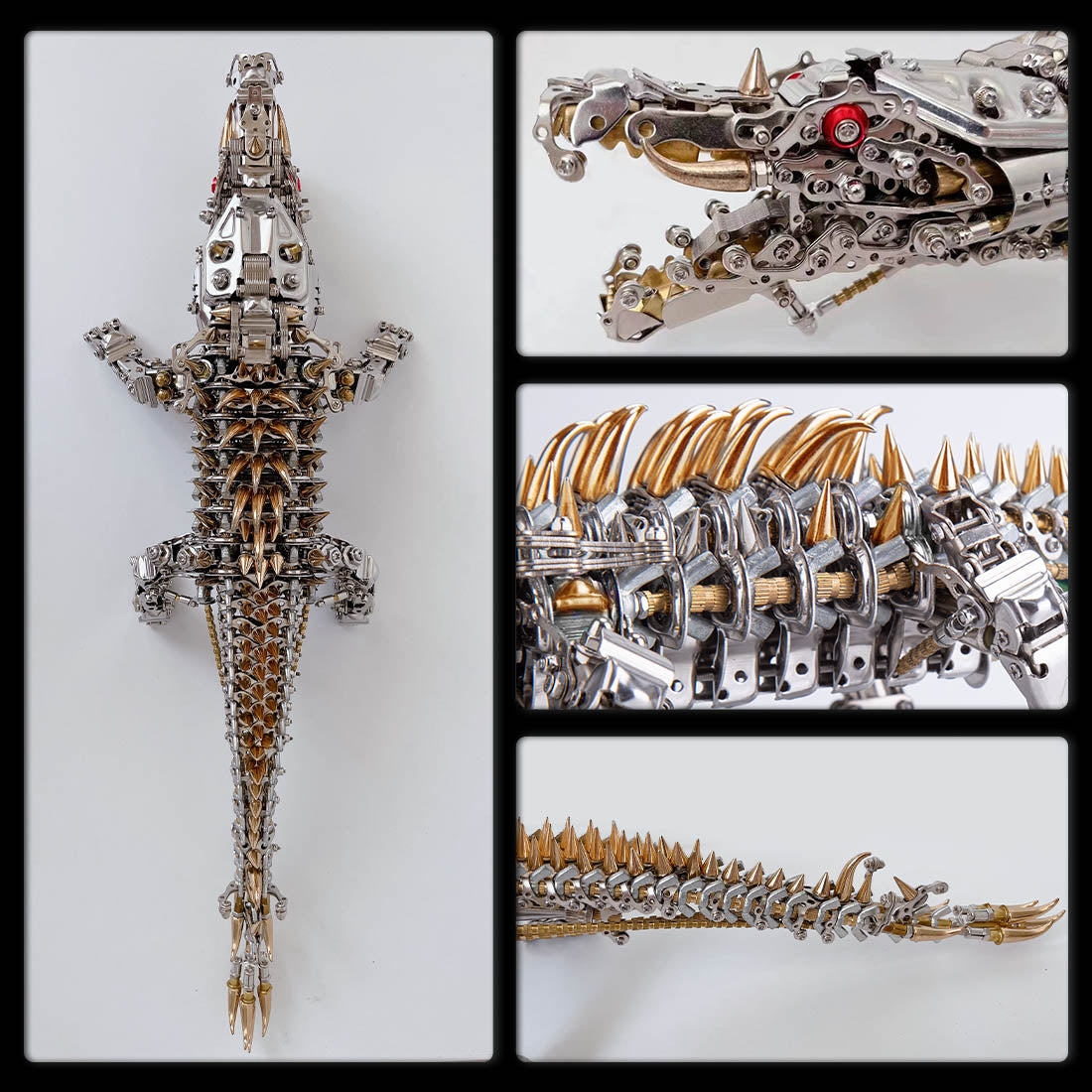 Metal Puzzle Steampunk Mechanical Crocodile Animal Assembly Model Kit (1500+PCS)