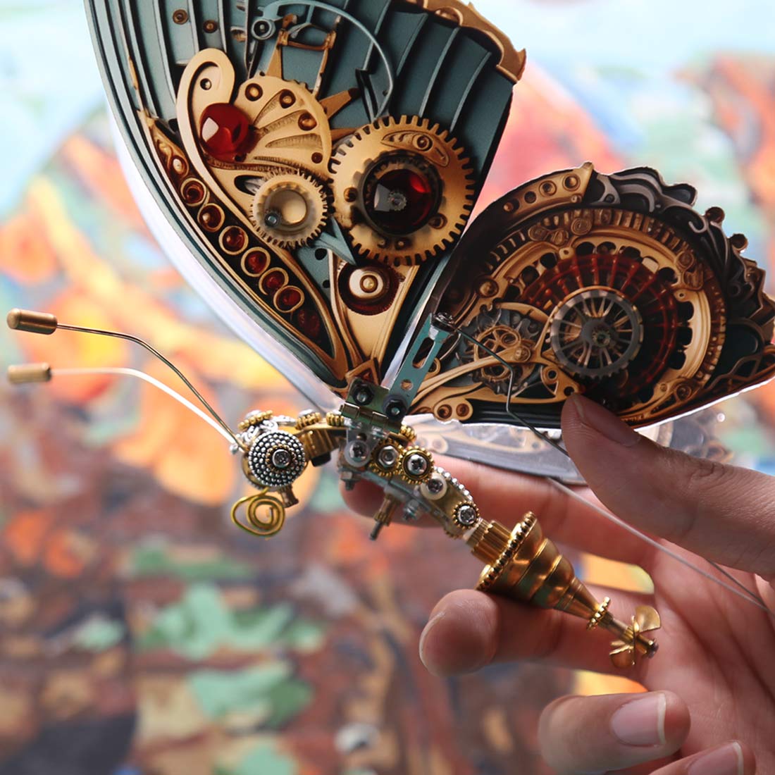 3D metal mechanical butterfly music box model fully assembled for DIY adults and teens - VICTMAX