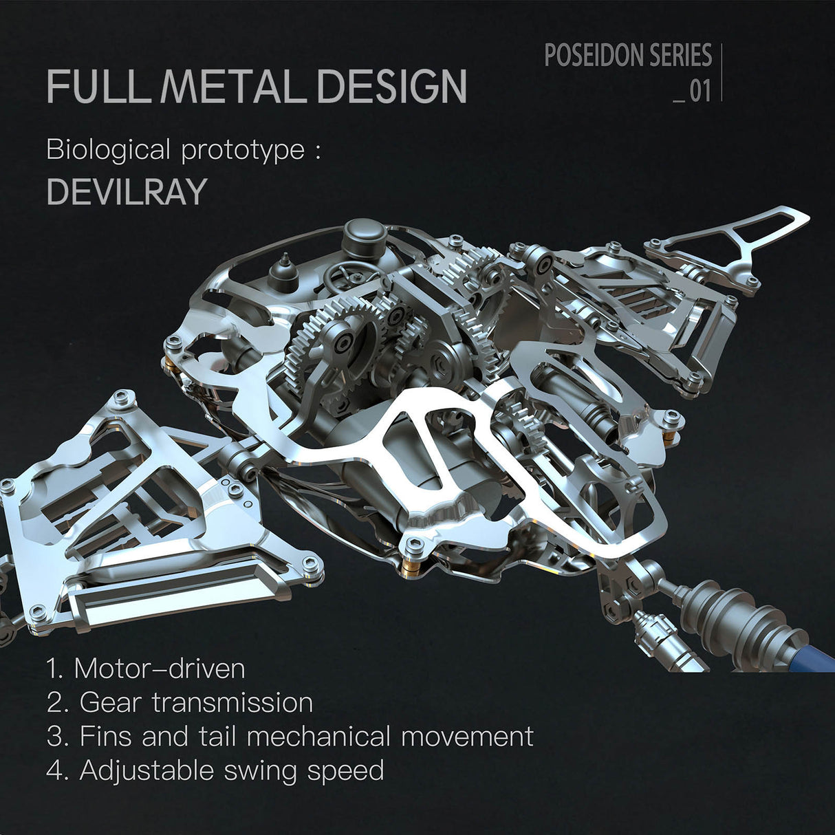 3D metal mechanical devilray model for DIY adults and teens - VICTMAX
