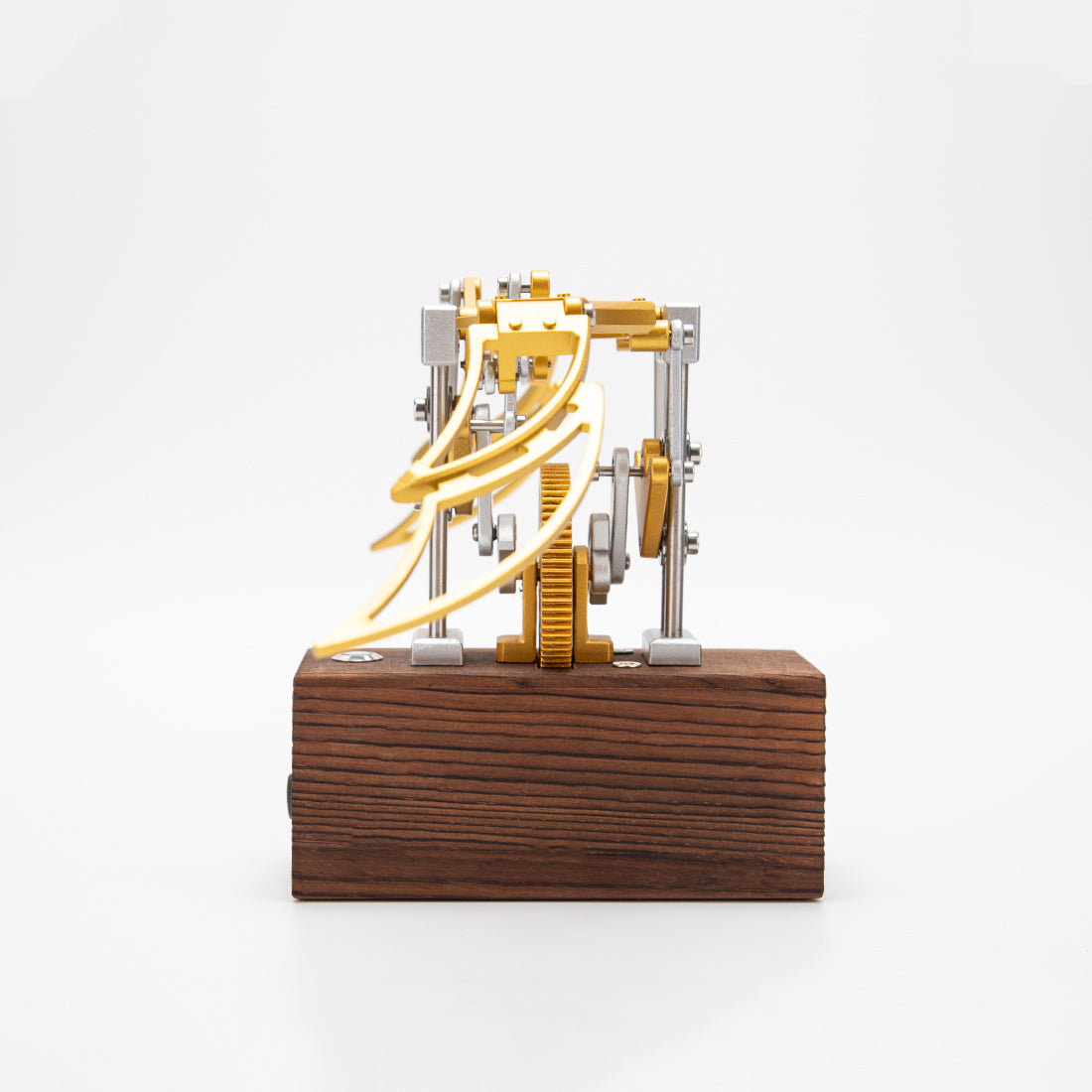 Close-up of metal parts for mechanical flapping wings DIY assembly kit