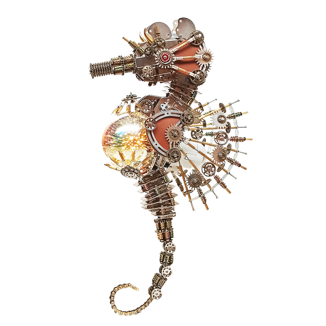 3D metal Mechanical Seahorse Firework Lamp model fully assembled for DIY adults and teens - VICTMAX