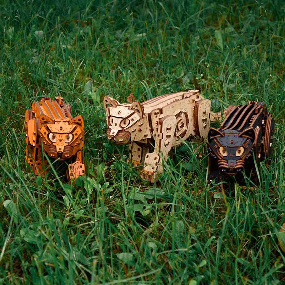 3D Wooden Mechanical Cat model assembled for DIY adults and teens - VICTMAX