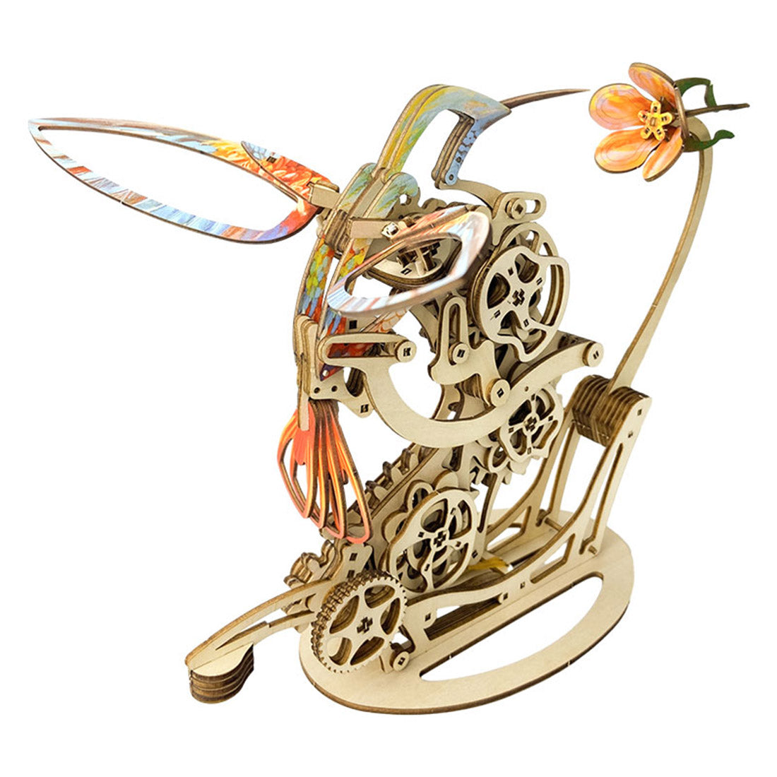3D Wooden Colored Hummingbirds model assembled for DIY adults and teens - VICTMAX