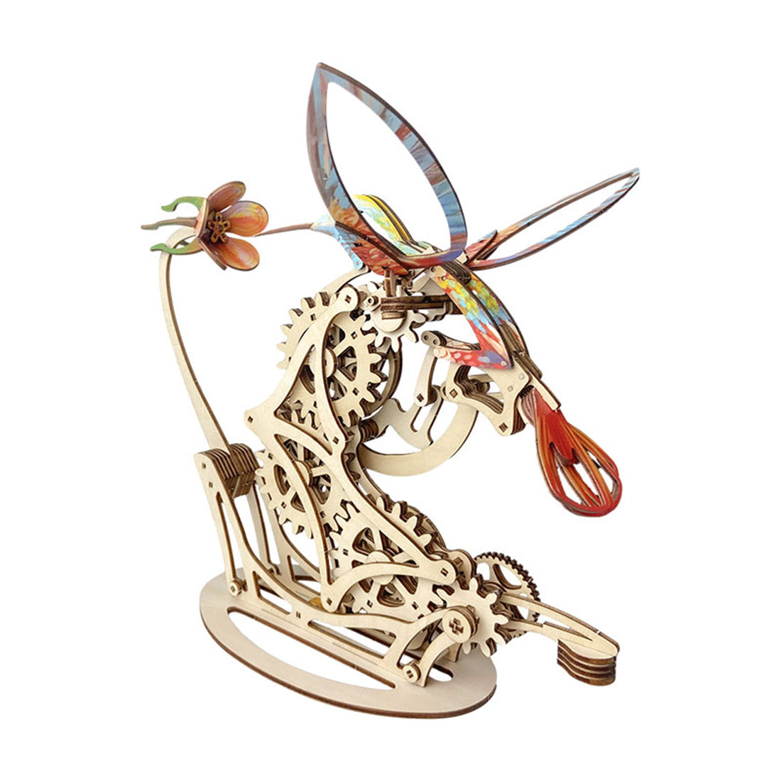 3D Wooden Colored Hummingbirds model assembled for DIY adults and teens - VICTMAX