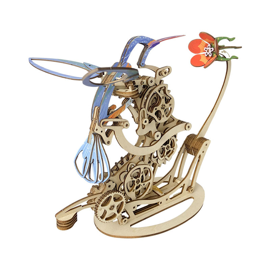 3D Wooden Colored Hummingbirds model assembled for DIY adults and teens - VICTMAX