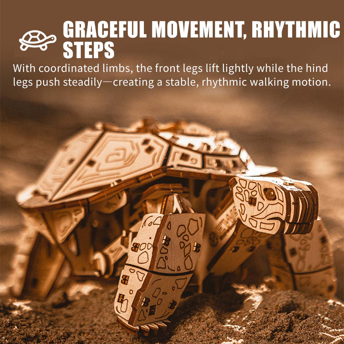 3D Wooden Sea Turtle model assembled for DIY adults and teens - VICTMAX