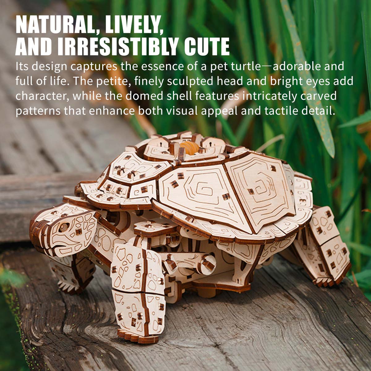 3D Wooden Sea Turtle model assembled for DIY adults and teens - VICTMAX