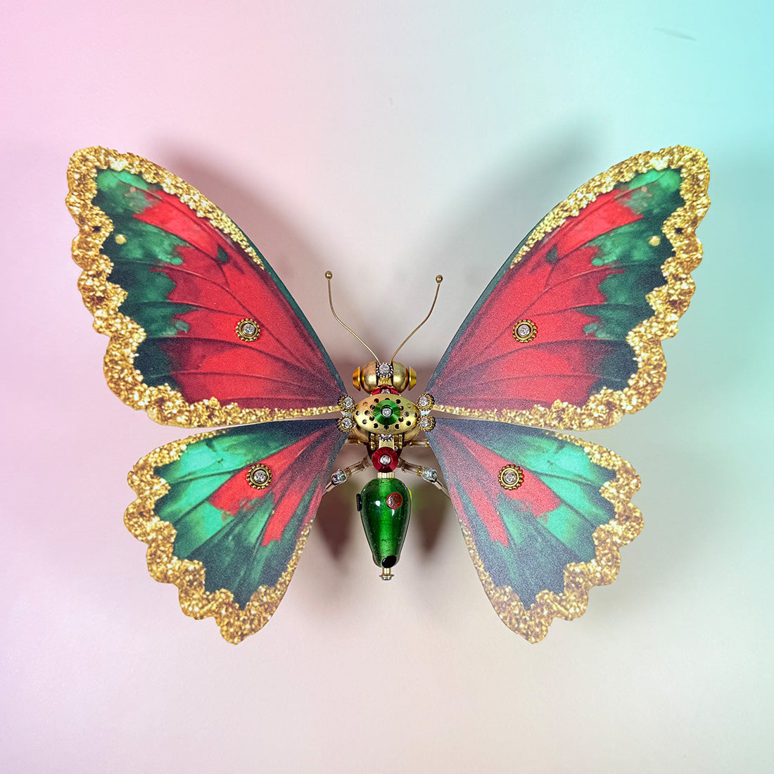 Metal Butterfly Mechanical Model Kit, 3D Steampunk DIY Insect Puzzle with 200+ Parts for Desk Decor and Collectors - Victmax