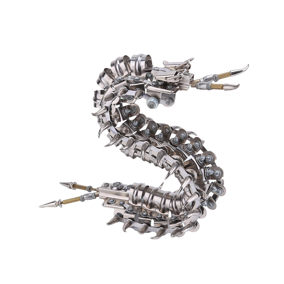 Metal Centipede Puzzle Model Kit 480PCS DIY Movable Assembly Stainless Steel Alloy Mechanical Animal Sculpture Desk Decor VICTMAX