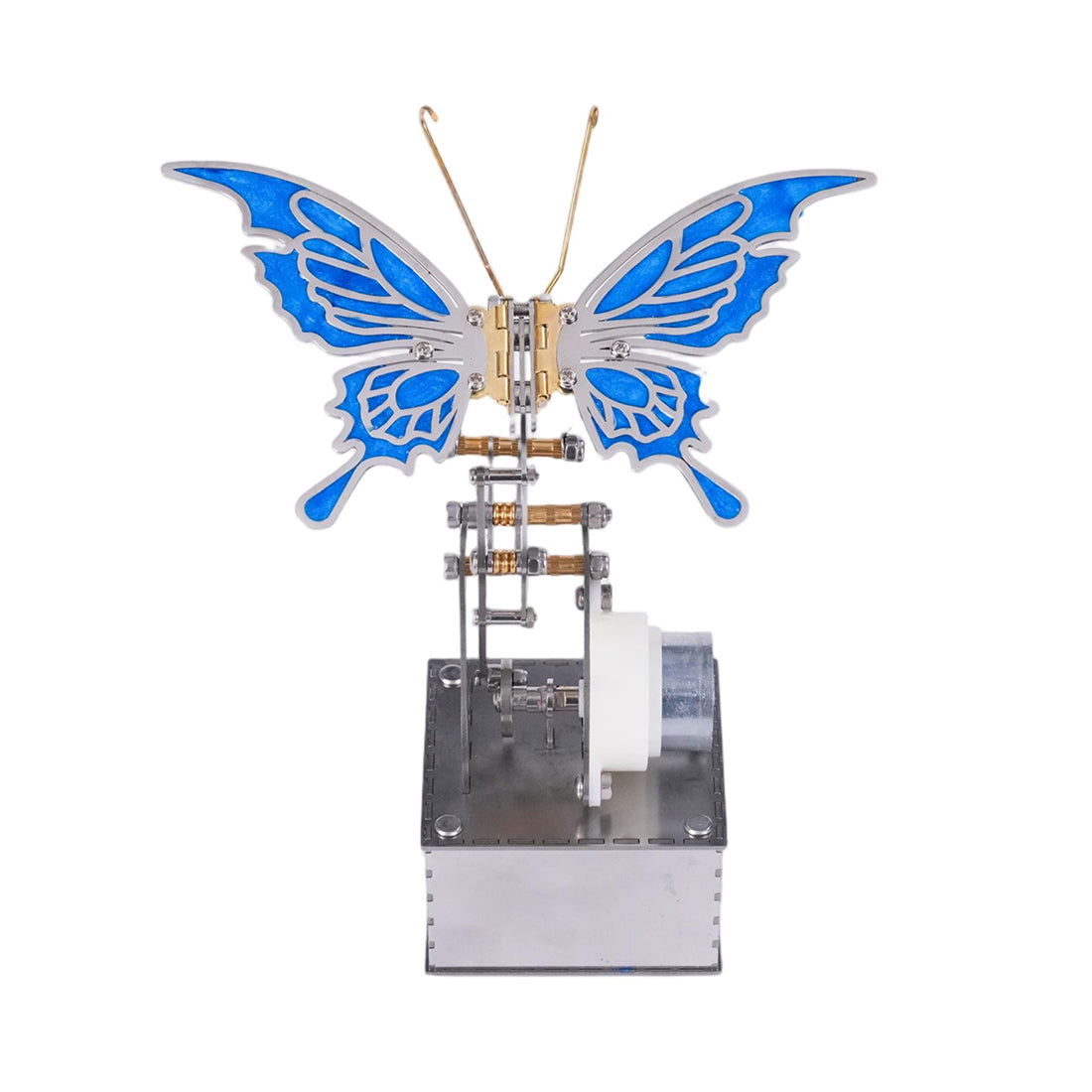 Finished Steampunk Mechanical Butterfly Insect Sculpture with Moving Metal Wings for Desk Decor - VICTMAX