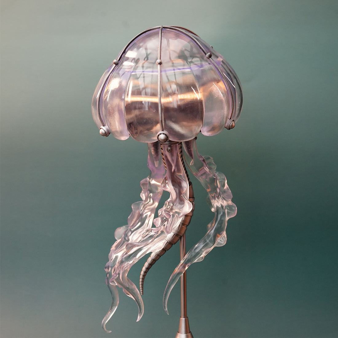 Bionic Mechanical Jellyfish Resin Statue with Glowing Tentacles and Industrial Gear Details - VICTMAX