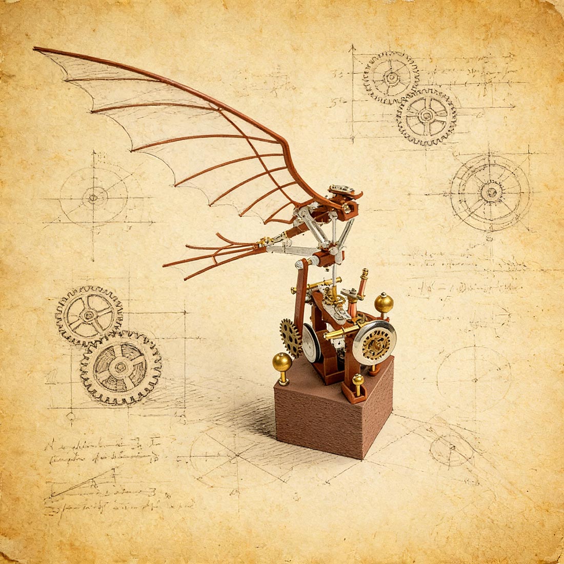 Metal Puzzle Da Vinci Flapping Wing Assembly Model Kit (243PCS)