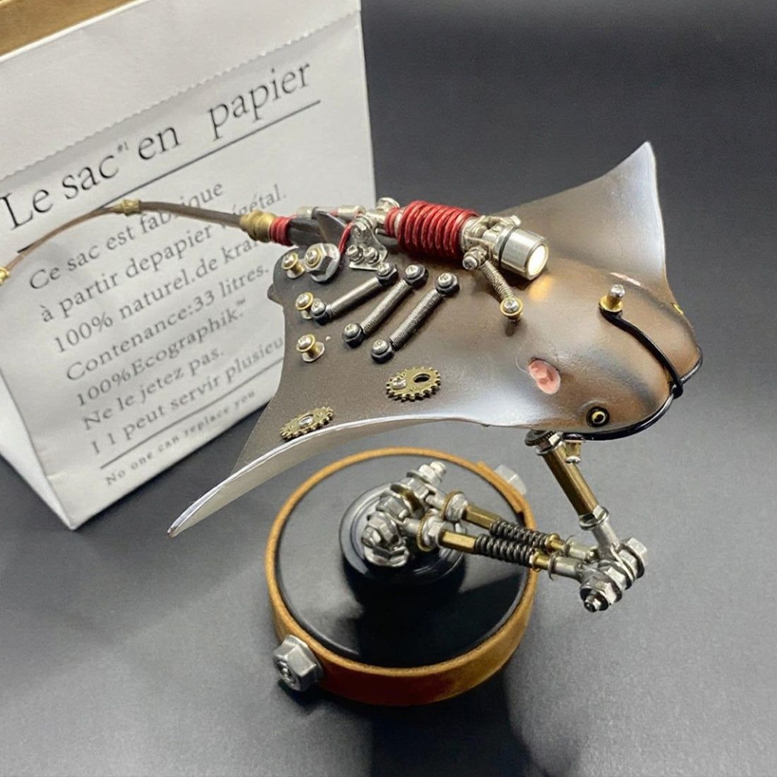3D DIY steampunk ocean creature puzzle made from brass and aluminum metal parts - Victmax