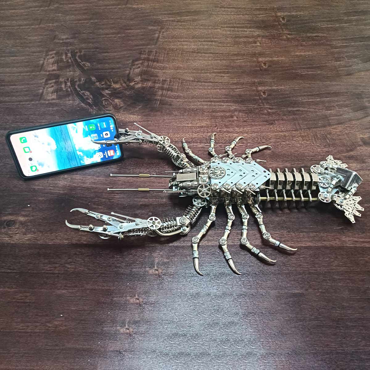 Mechanical Lobster Metal Model Kit 830PCS DIY Steampunk Assembly Industrial Gear Sculpture Display VICTMAX