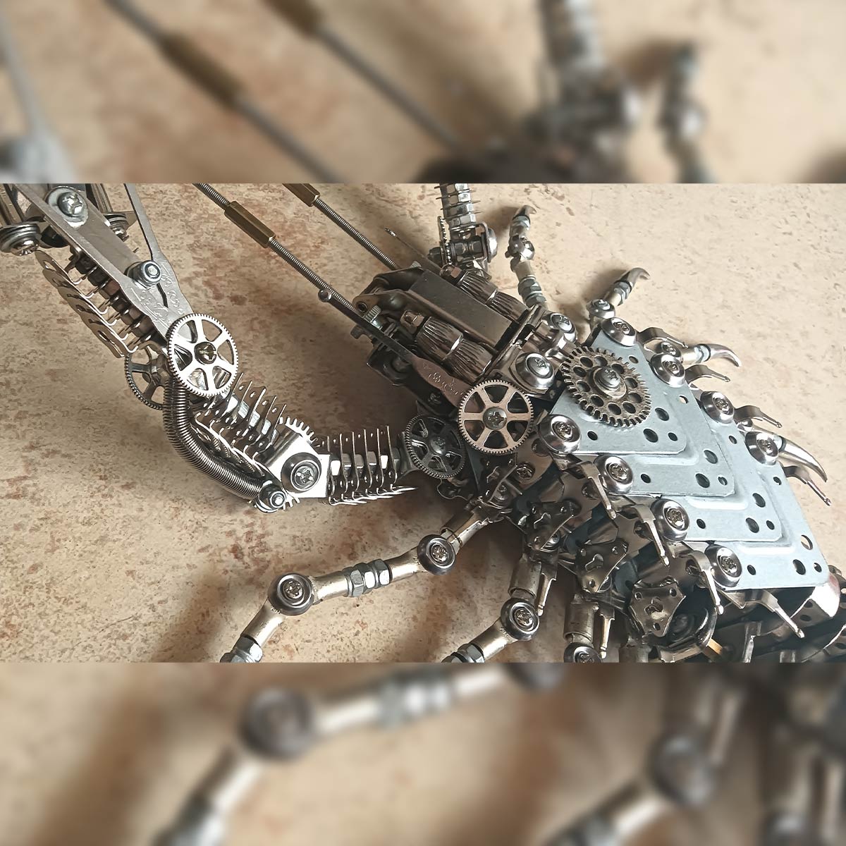 Mechanical Lobster Metal Model Kit 830PCS DIY Steampunk Assembly Industrial Gear Sculpture Display VICTMAX