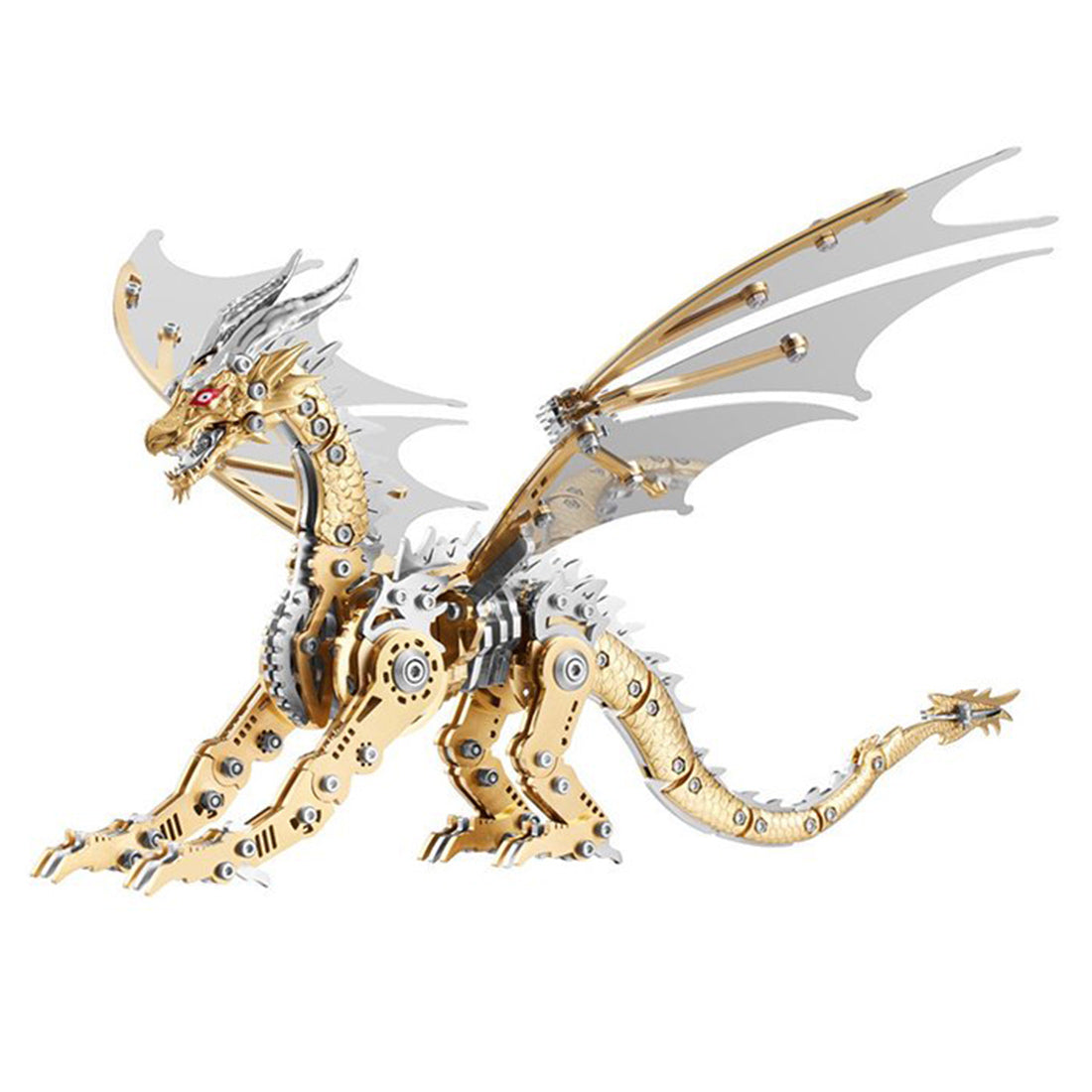 Mechanical Pterosaur Metal Model Kit 313+PCS Stainless Steel DIY Assembly Winged Creature Sculpture Display VICTMAX