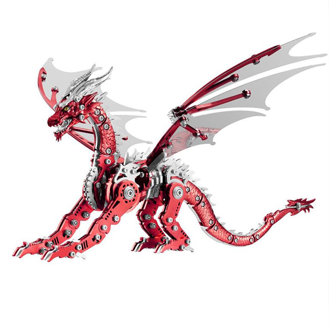 Mechanical Pterosaur Metal Model Kit 313+PCS Stainless Steel DIY Assembly Winged Creature Sculpture Display VICTMAX