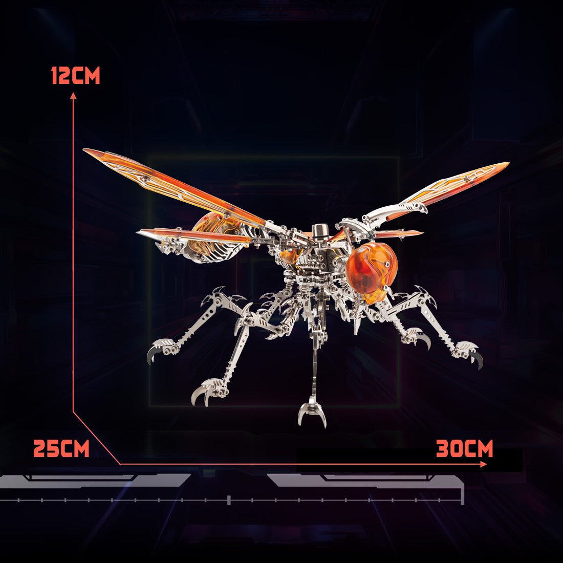 DIY Metal Wasp Model Kit 420+PCS Mechanical Insect Sculpture Steampunk Desk Decor Collectible VICTMAX