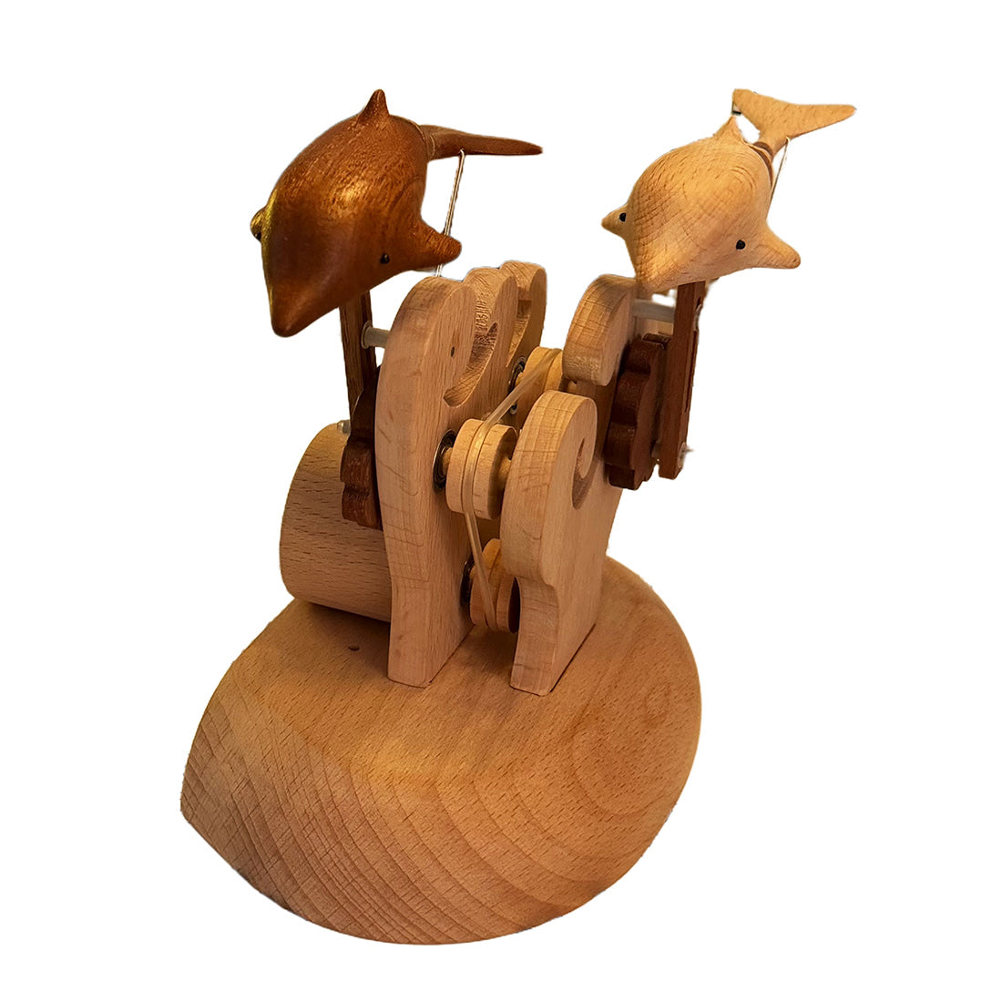 Wooden Dolphin Bionic Biological Dynamic Model, Office & Home Desktop Relaxation Decor - VICTMAX