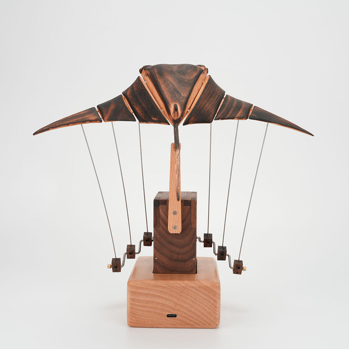 Wooden Manta Ray Bionic Marine Biological Dynamic Model, Desktop Relaxation Decor - VICTMAX