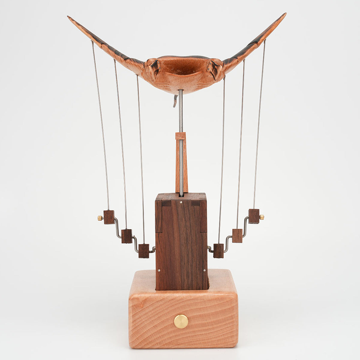 Wooden Manta Ray Bionic Marine Biological Dynamic Model, Desktop Relaxation Decor - VICTMAX