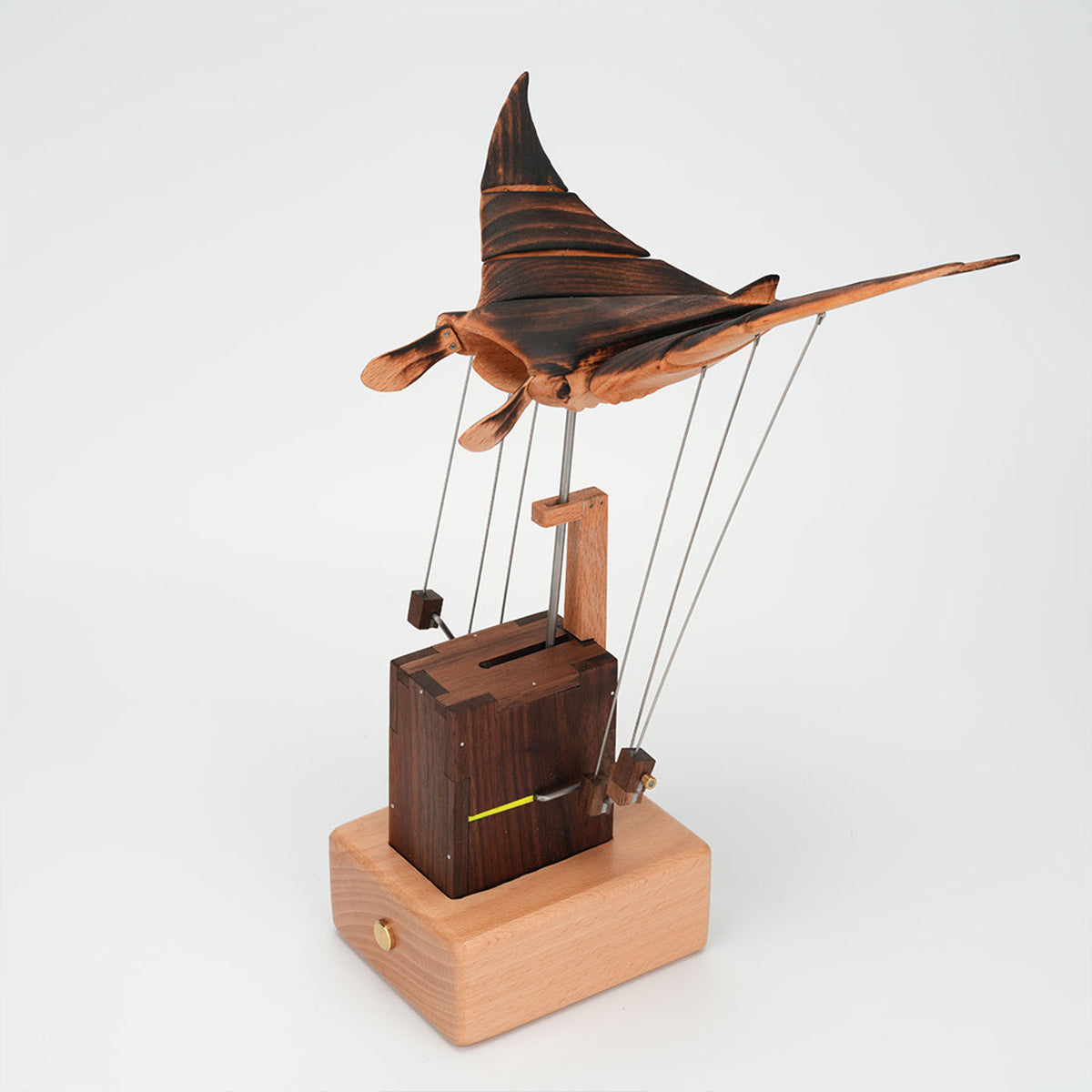 Wooden Manta Ray Bionic Marine Biological Dynamic Model, Desktop Relaxation Decor - VICTMAX