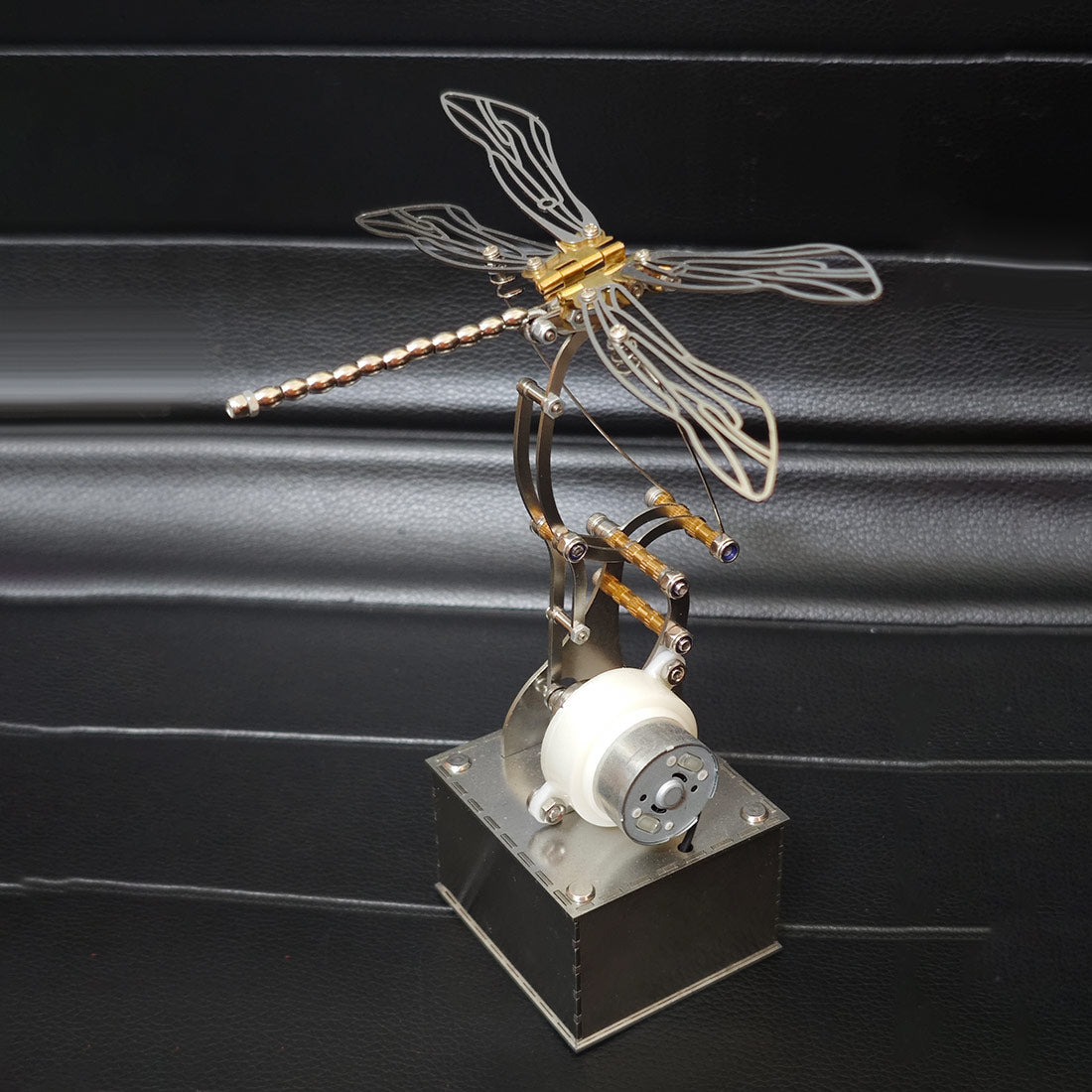 Stainless Steel Mechanical Dragonfly Sculpture Desktop Display Decor - VICTMAX