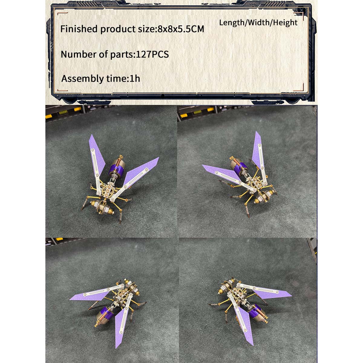 DIY mechanical wasp insect assembly model with precision metal parts - VICTMAX