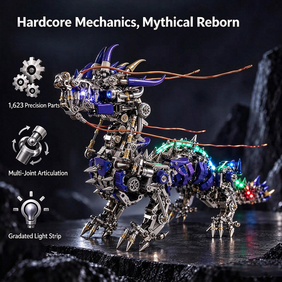 Steampunk Qilin Mythical Creature Metal Puzzle Assembly Kit - VICTMAX