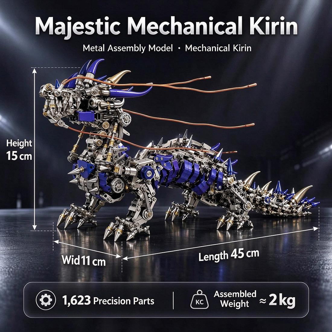 Steampunk Qilin Mythical Creature Metal Puzzle Assembly Kit - VICTMAX