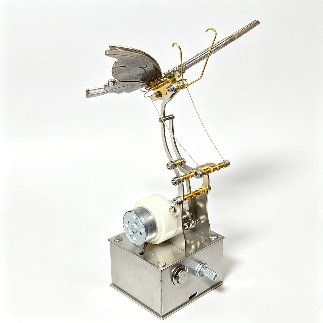 Stainless Steel Mechanical Butterfly Model Showing Precision Linkages and Motion Components - Victmax