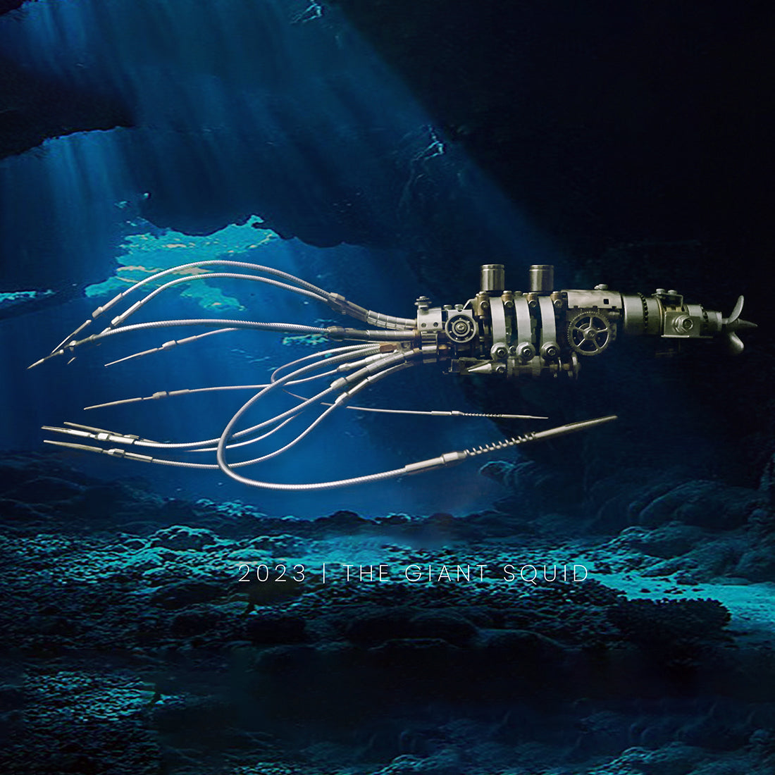 3D Steampunk Giant Squid Metal Model Kit 295PCS DIY Mechanical Ocean Creature Assembly Sculpture Display VICTMAX