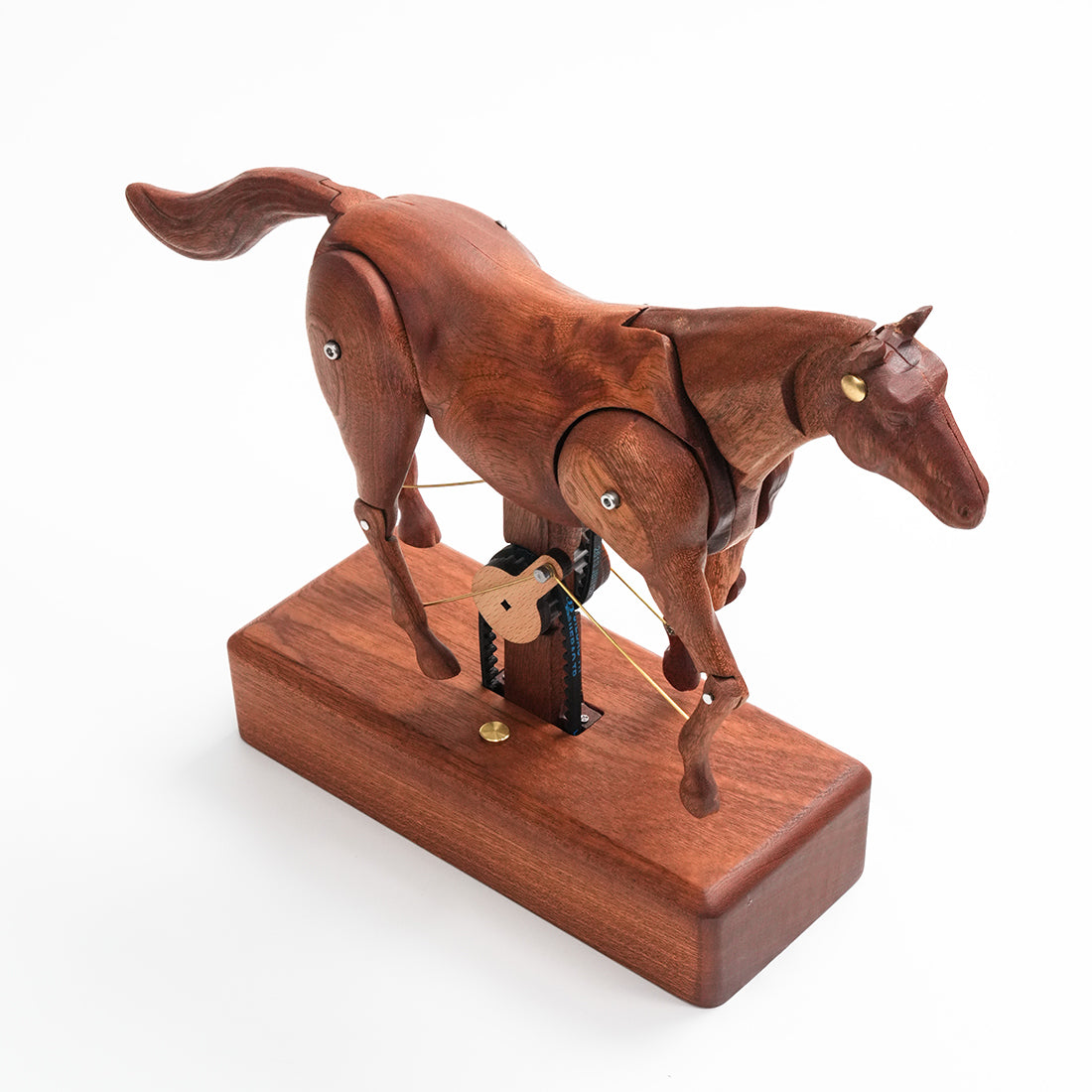 Mechanical Wooden Horse Automaton Model, Handcrafted Wood Dynamic Sculpture - VICTMAX