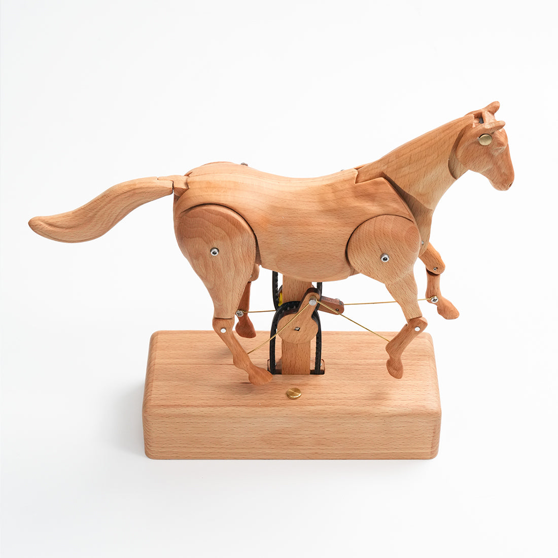 Mechanical Wooden Horse Automaton Model, Handcrafted Wood Dynamic Sculpture - VICTMAX