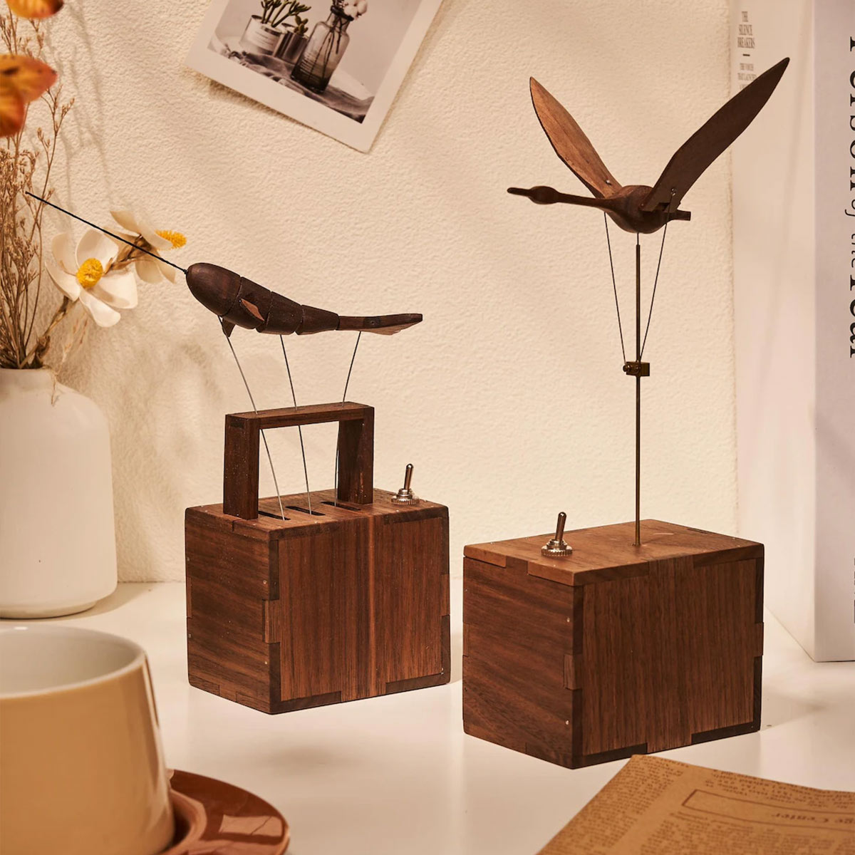 Mechanical Wooden Flying Swan Music Box Bionic Marine Biological Dynamic Model - VICTMAX