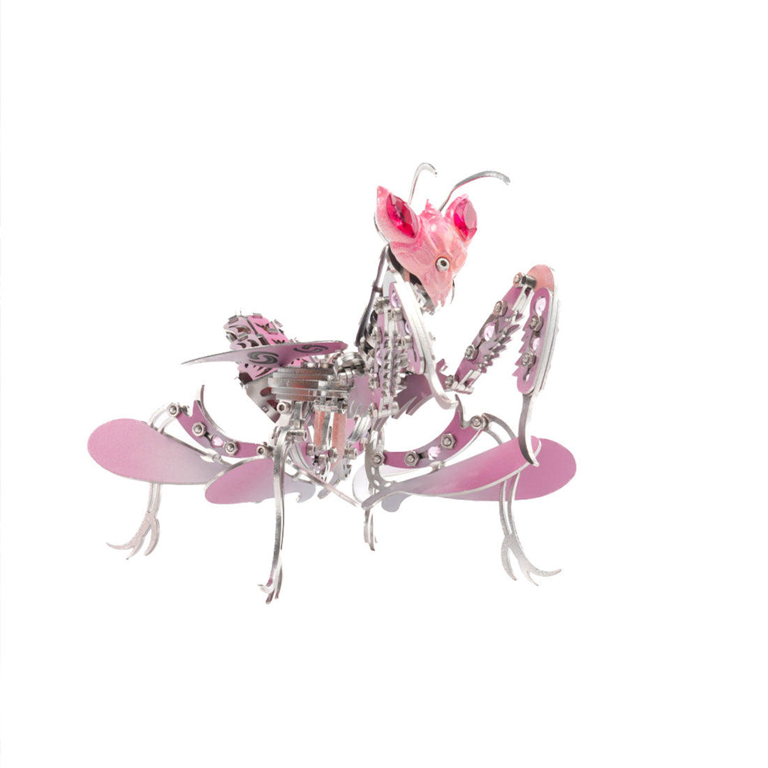 3D metal orchid mantis model kit mechanical insect display sculpture - VICTMAX