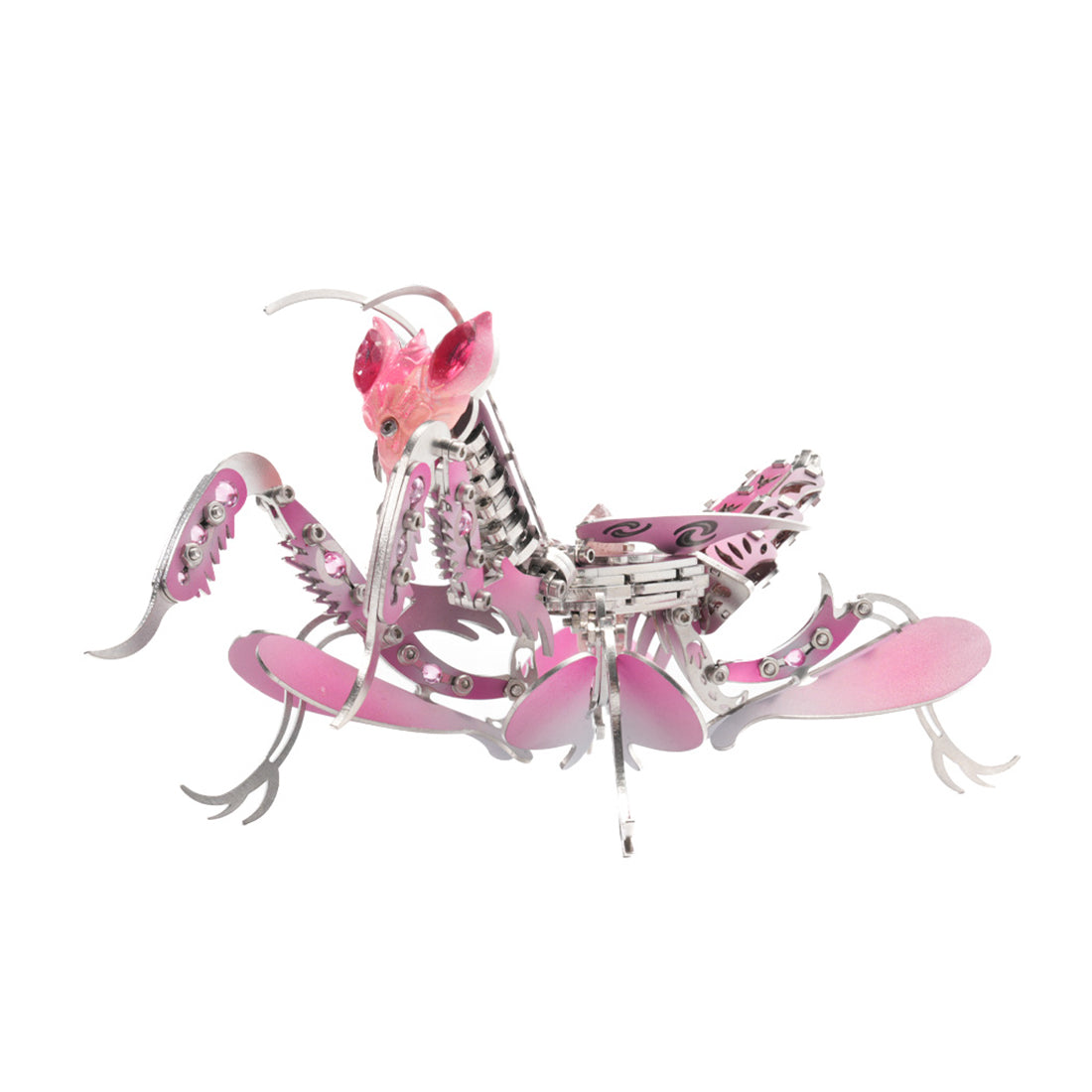 3D metal orchid mantis model kit mechanical insect display sculpture - VICTMAX