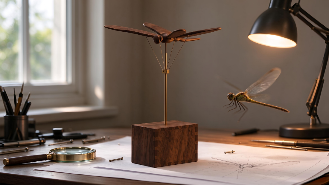 A Little Halloween Magic: The Wooden Dragonfly That Moves