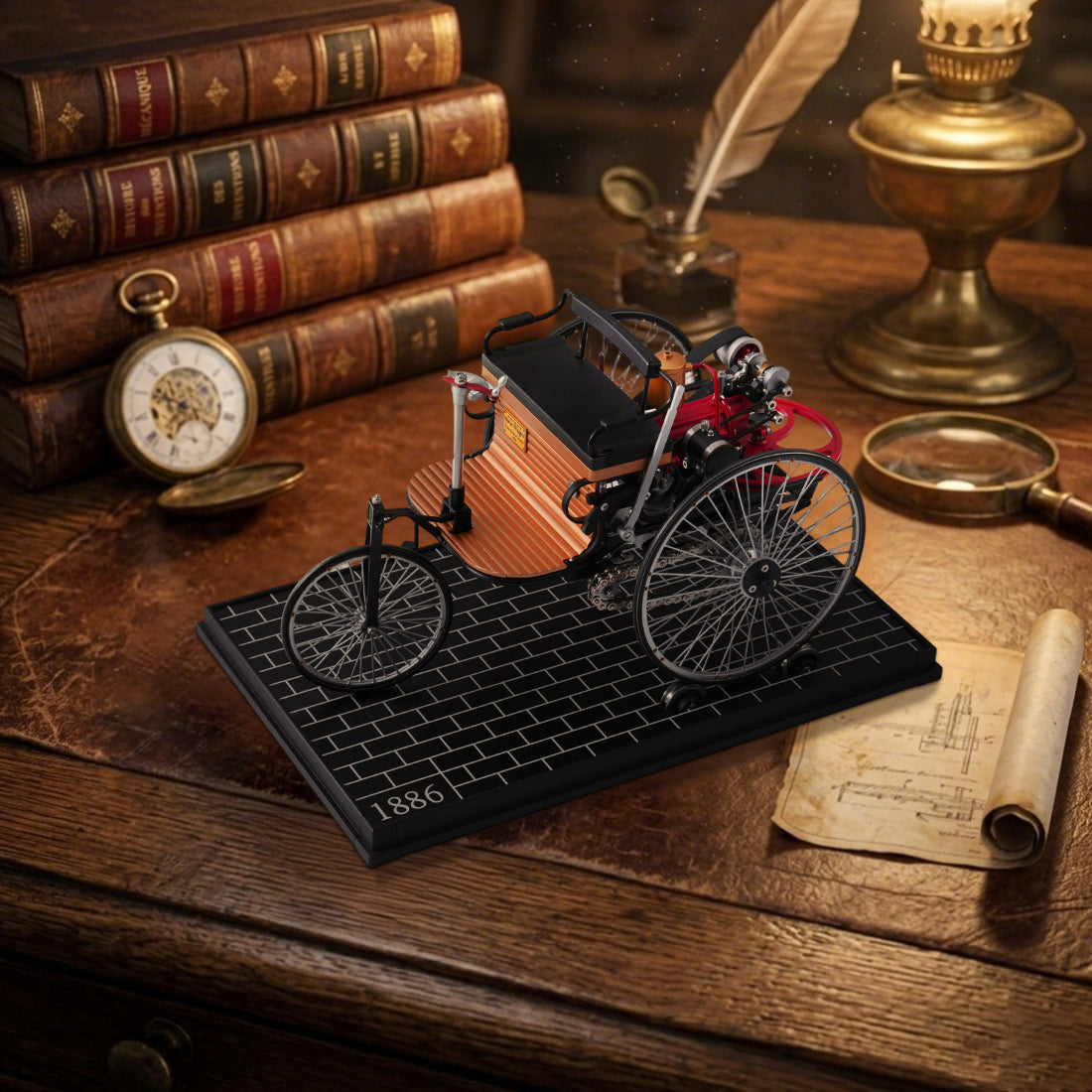 world's 1st three-wheel automobile model, build your own metal car diy assembly kit  - VICTMAX 