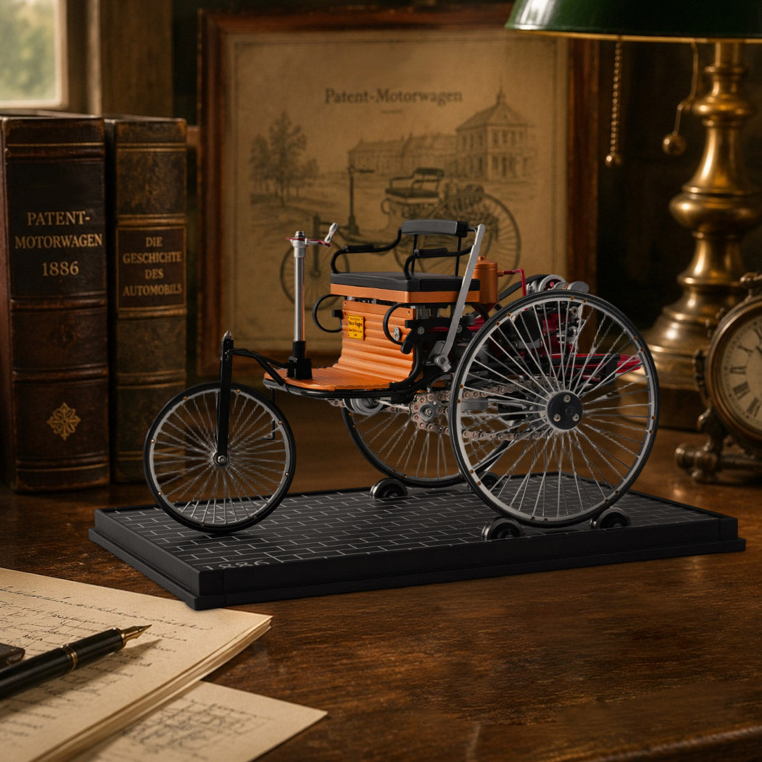 world's 1st three-wheel automobile model, build your own metal car diy assembly kit  - VICTMAX 