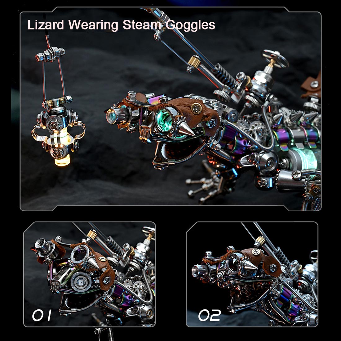 3D DIY Metal Mechanical Lizard Model Kit VICTMAX