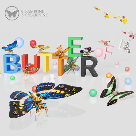 3D Metal Mechanical Butterfly Puzzle Model Kit VICTMAX