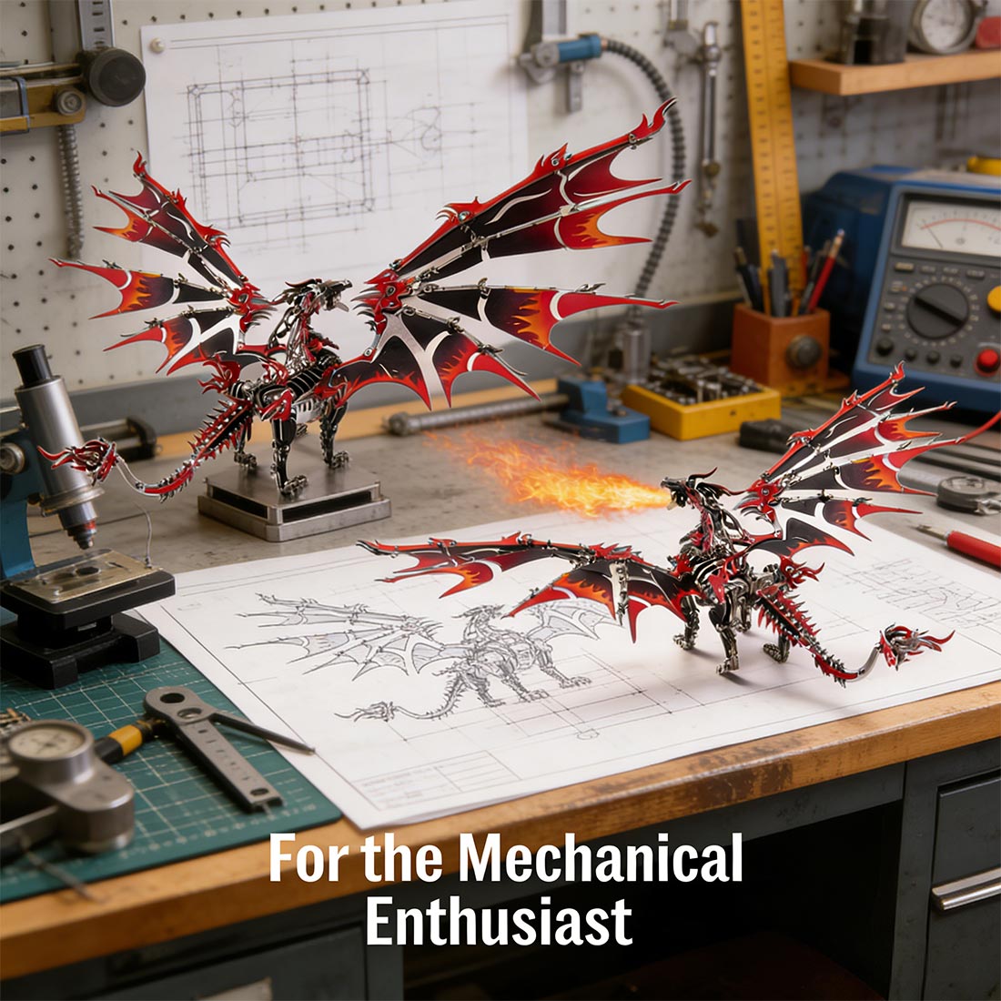 3D Steampunk Dragons Metal Jigsaw Puzzle Model Kit, Gifts for Adults & Kids Usage - VICTMAX